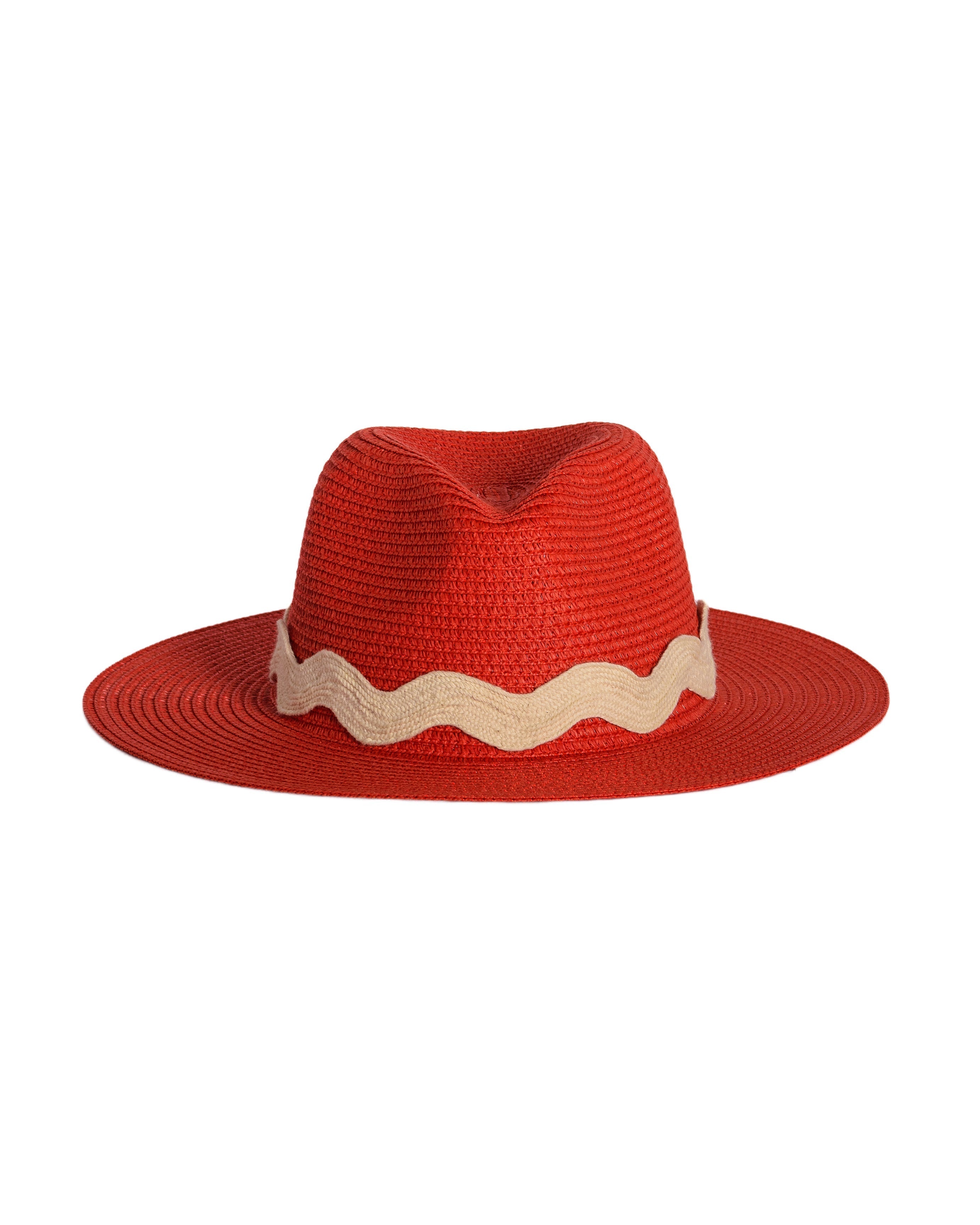 Fedora Straw Hat - Cherry