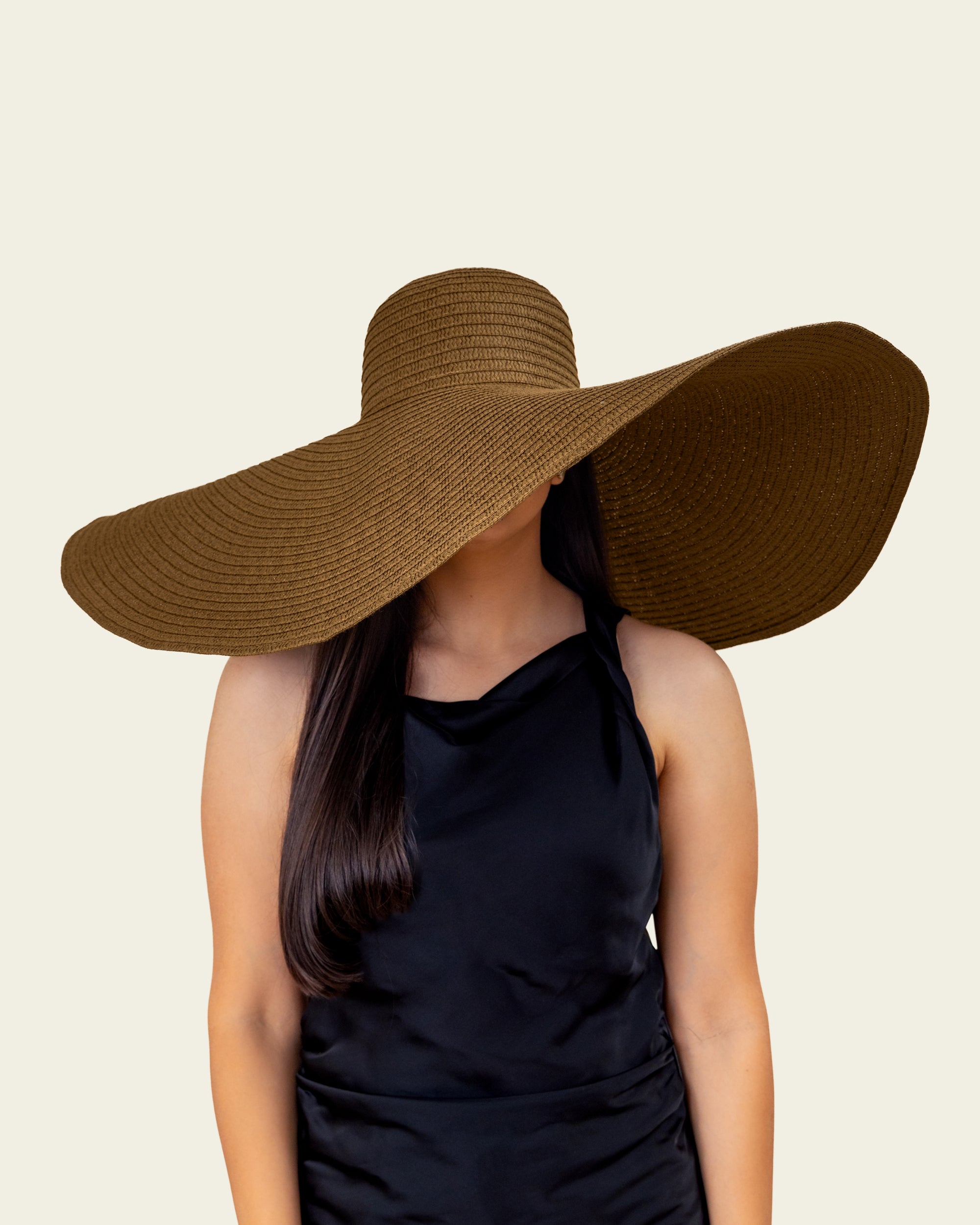 Oversized Floppy Hat - Brown