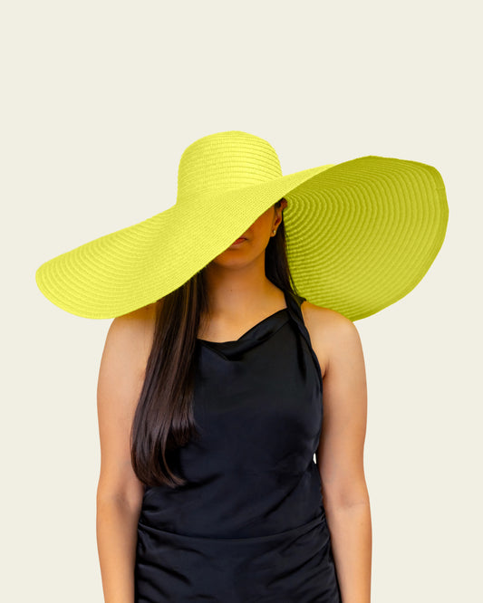 Oversized Floppy Hat - Neon Yellow