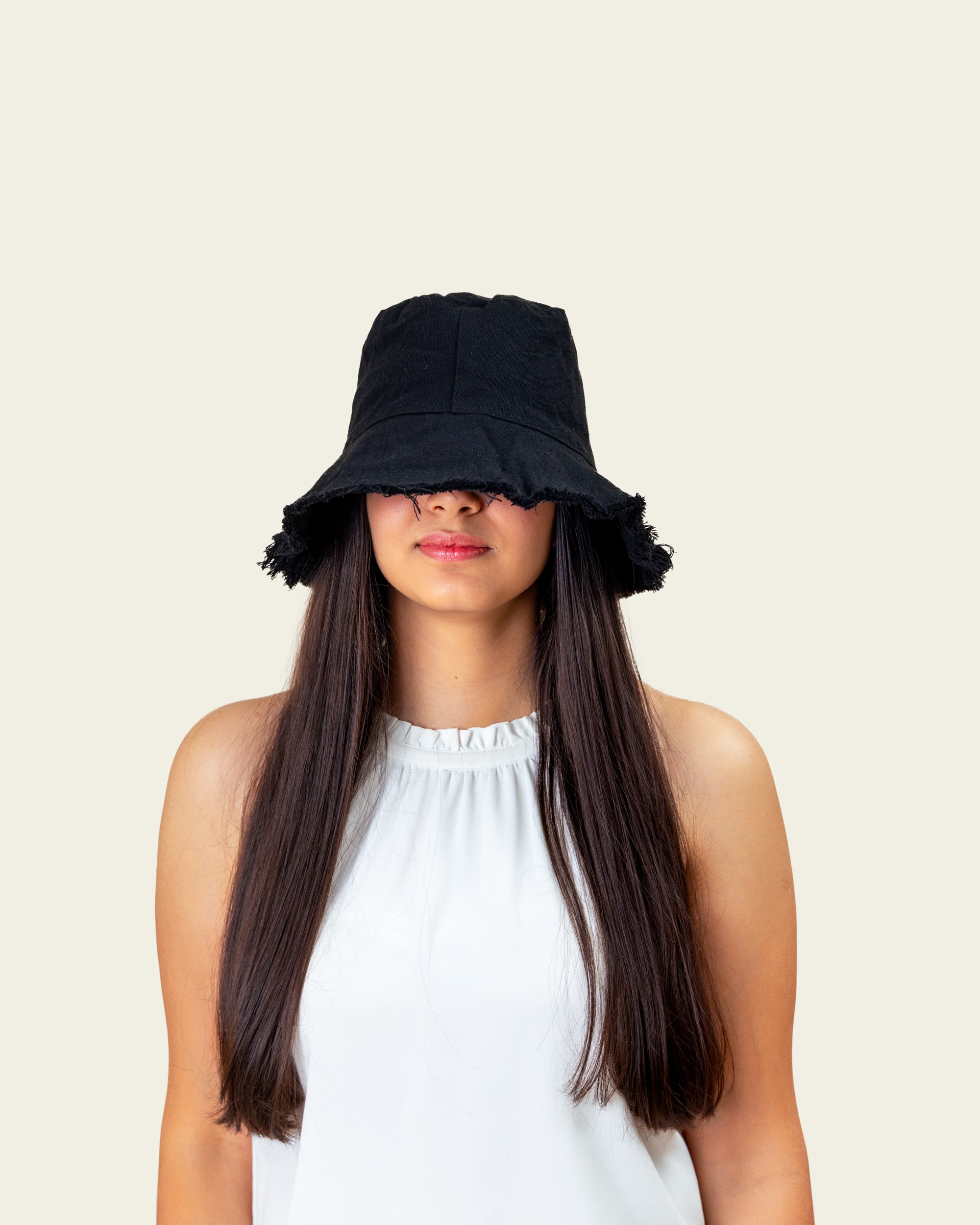 Bucket Hat - Fringe Black