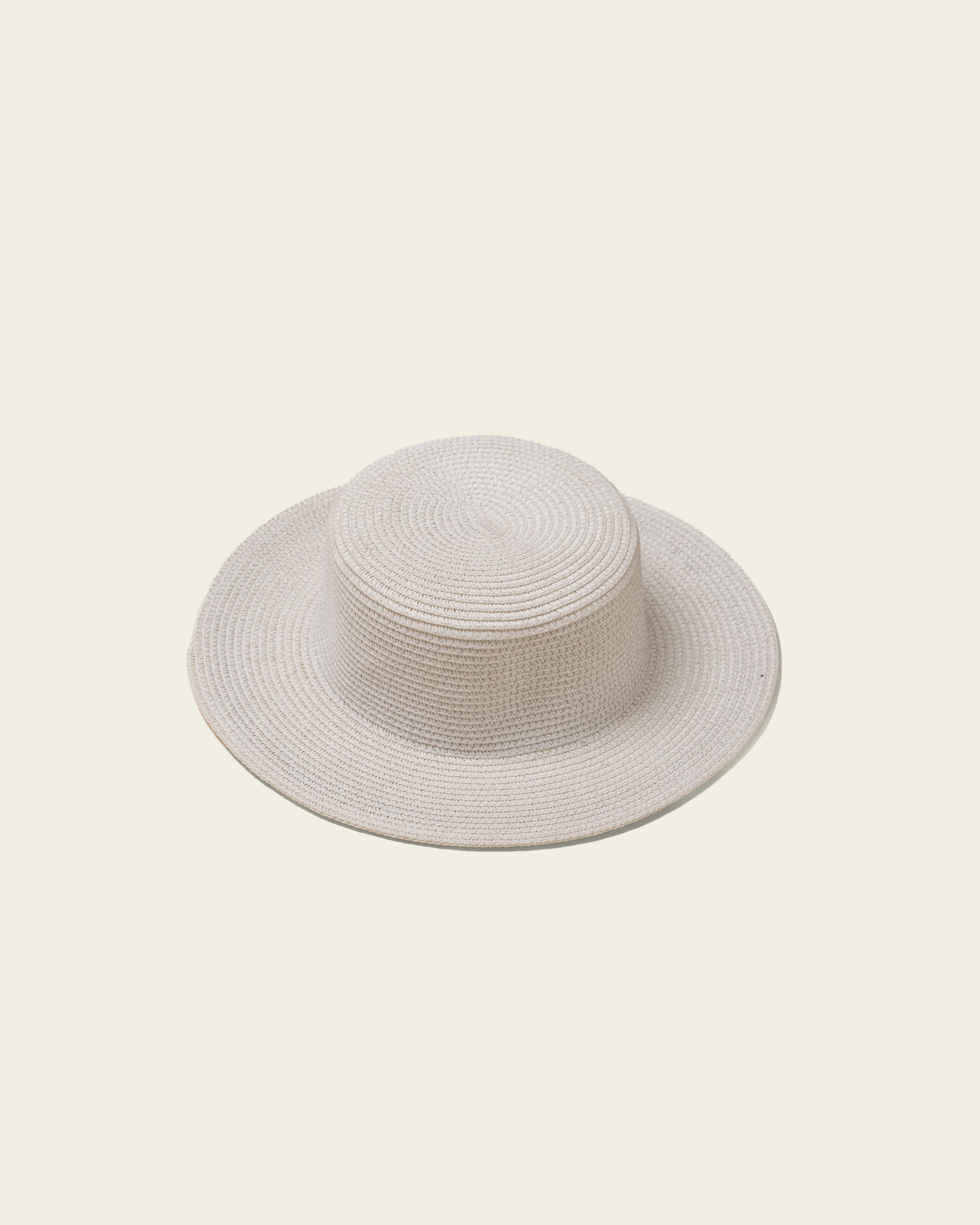 Flat Straw Hat - White